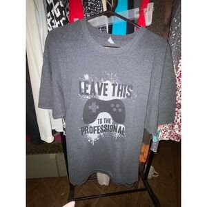 Mens Graphic T Shirt Leave This To The Professional Gaming Controller Dark Gray